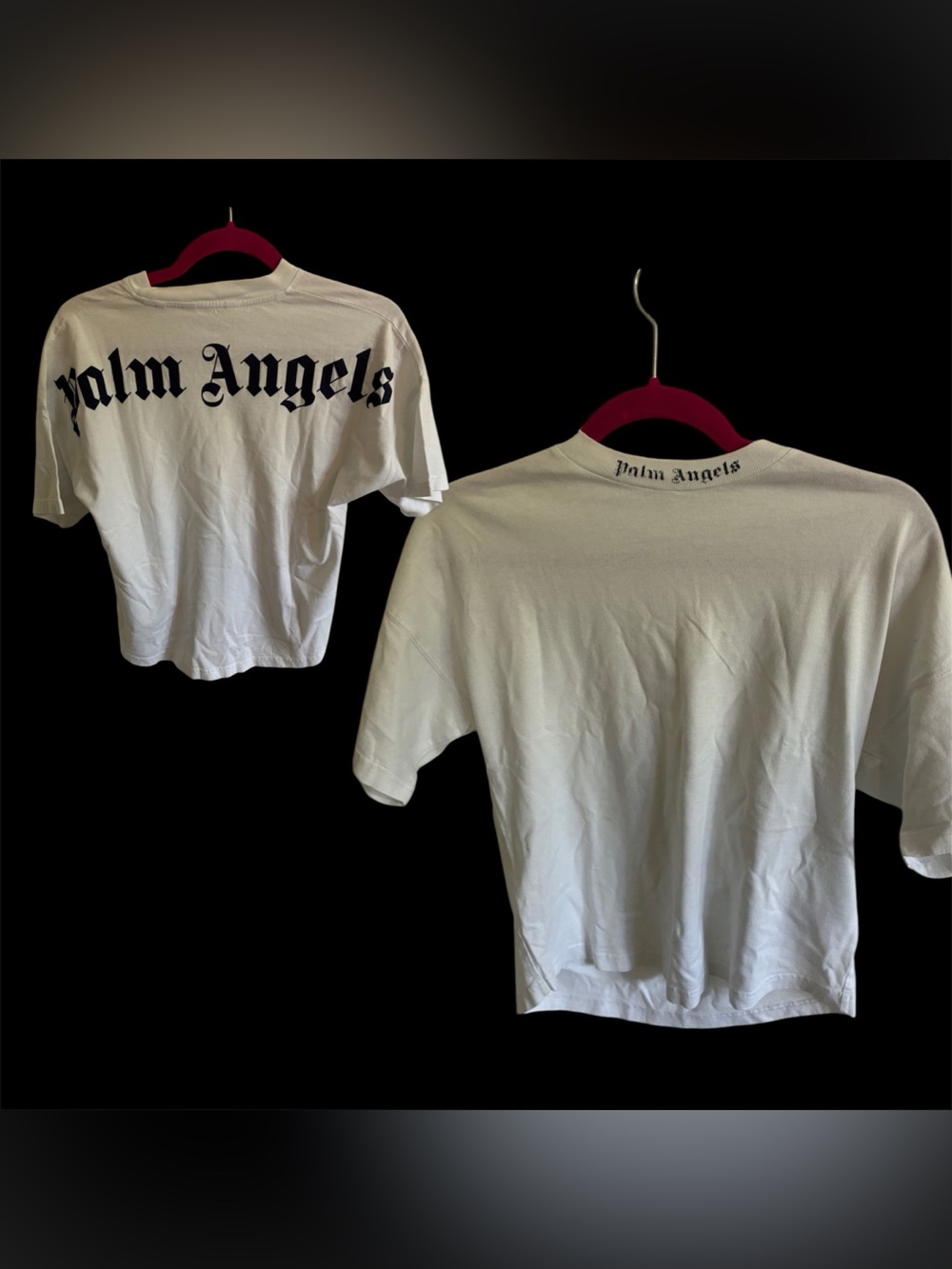 Palm Angels White Back-Neck Logo Tee